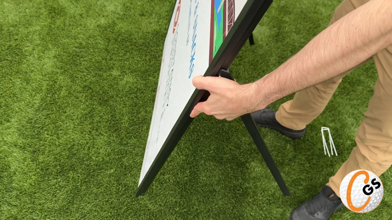 Deluxe Tee Sign Installation — Frame, Sign and Stakes